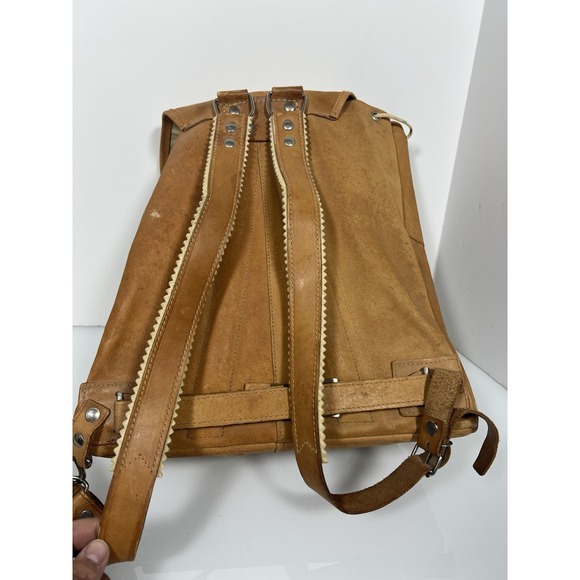 70s leather backpack Colombian 1970s Genuine cowhide leather with natural creases and lines throughout give the impression of a true antique 70s Leather Backpack / Distressed